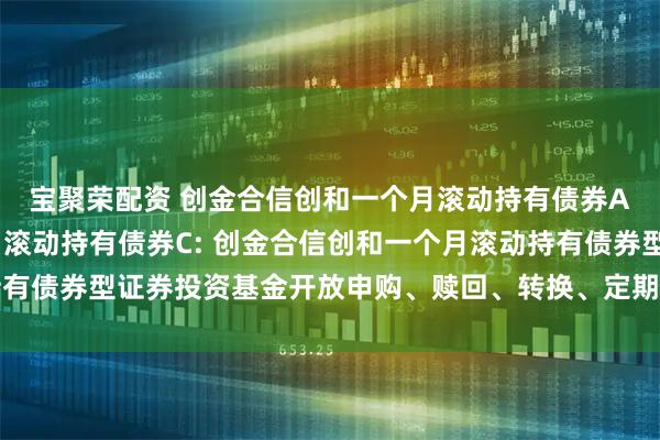 宝聚荣配资 创金合信创和一个月滚动持有债券A,创金合信创和一个月滚动持有债券C: 创金合信创和一个月滚动持有债券型证券投资基金开放申购、赎回、转换、定期定额投资业务的公告